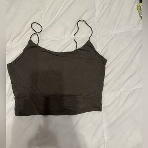 Garage kaki Spaghetti Strap Crop Cami